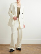 AMI PARIS - Double-Breasted Wool-Twill Blazer - Neutrals