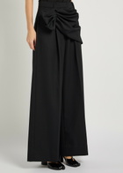 Simone Rocha Draped Wide-leg Gabardine Trousers Black