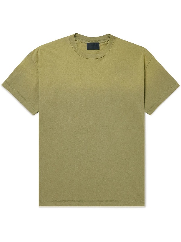 Photo: Fear of God - Logo-Flocked Cotton-Jersey T-Shirt - Green
