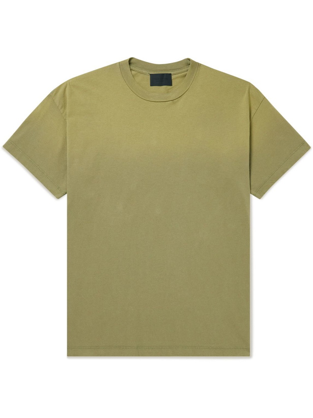 Photo: Fear of God - Logo-Flocked Cotton-Jersey T-Shirt - Green