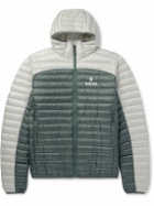 OSTRYA - Throwing Fits Sapwood Logo-Print Colour-Block Quilted Ripstop Hooded Down Jacket - Green