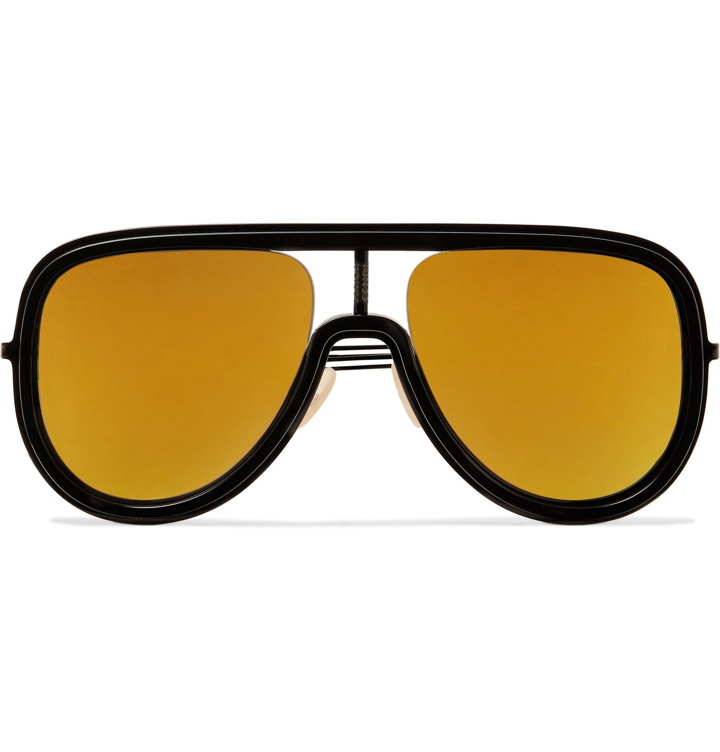 Photo: Fendi - Aviator-Style Acetate and Metal Mirrored Sunglasses - Black