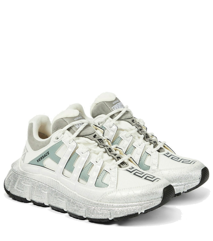 Photo: Versace Trigreca leather low-top sneakers
