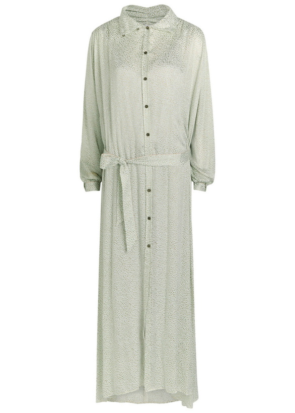 Photo: Forte_forte Velvet Devoré Midi Shirt Dress Light Green