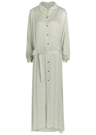 Forte_forte Velvet Devoré Midi Shirt Dress Light Green