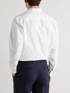 Brioni - Grandad-Collar Cotton-Seersucker Shirt - White