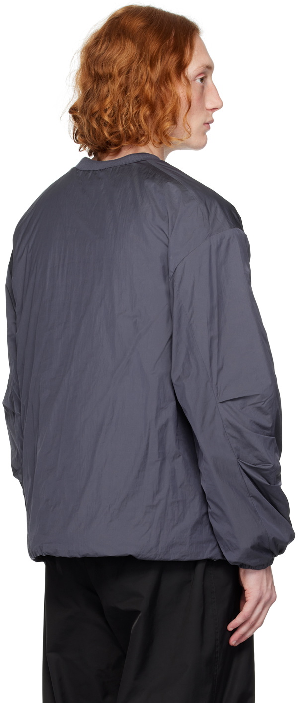 AMOMENTO Gray Quilted Reversible Sweatshirt