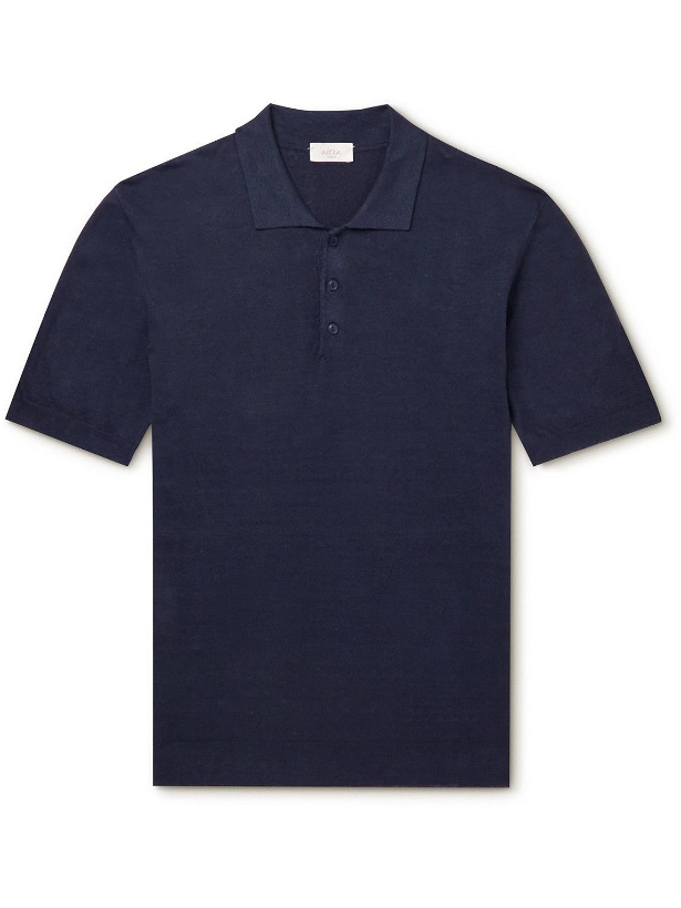 Photo: Altea - Linen and Cotton-Blend Polo Shirt - Blue