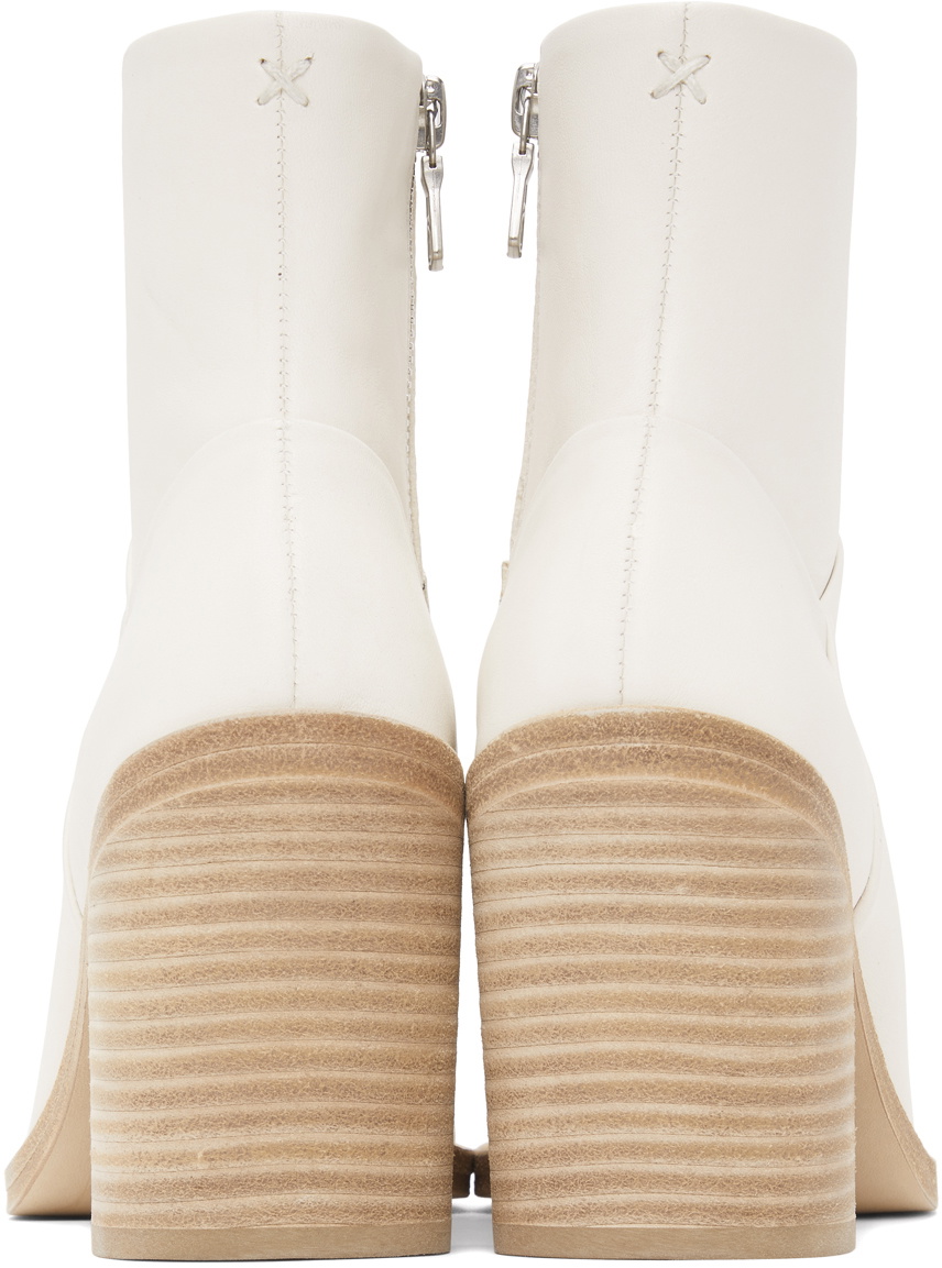 White zip outlet up boots