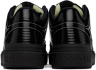 Balmain Black B-Court Mid Top Western Glazed Leather Sneakers