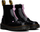 Dr. Martens Big Kids Black Bex Heart Zip Boots
