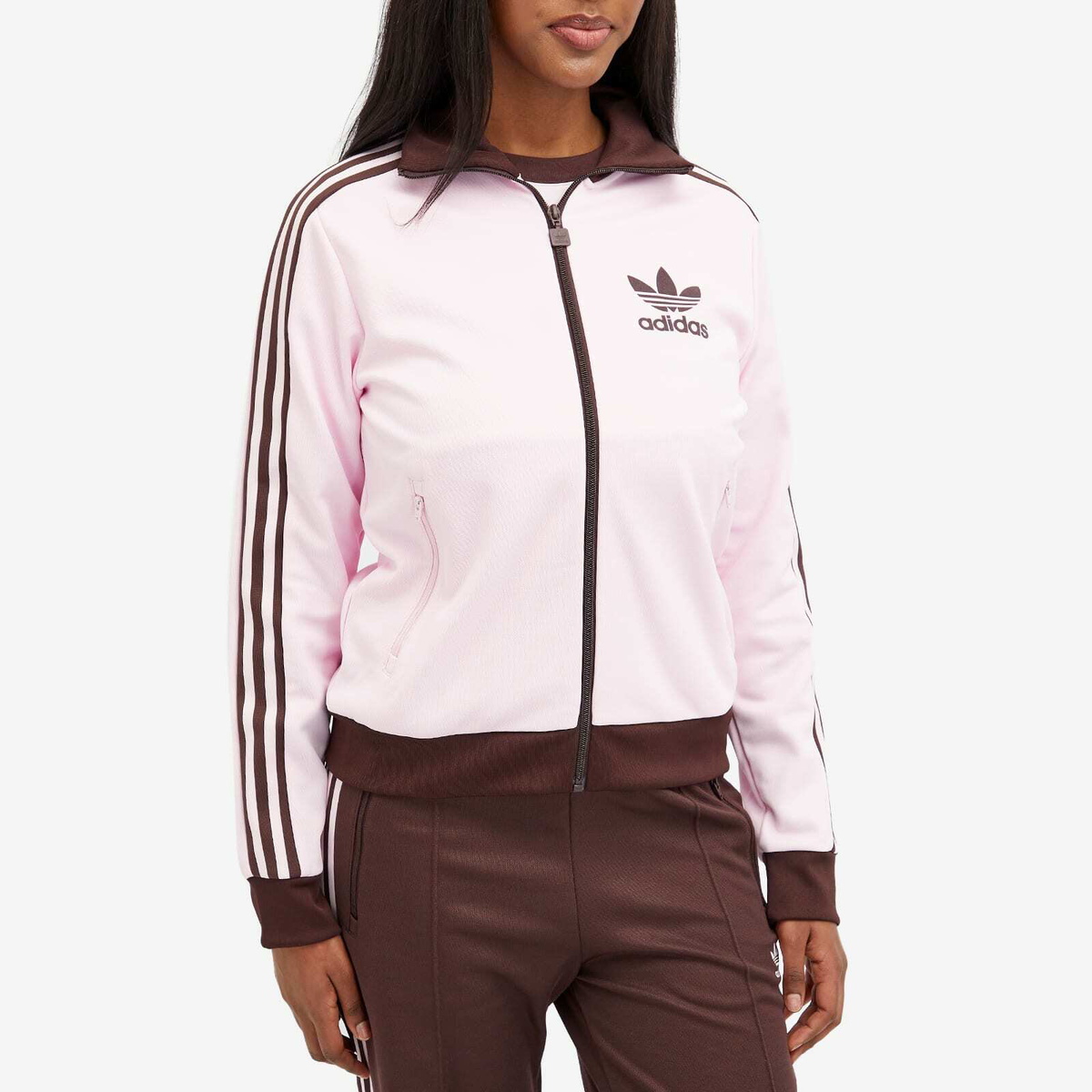 Adidas Women's Beckenbauer Track Top in Clear Pink adidas