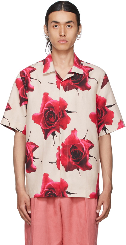 Photo: Paul Smith Beige & Pink Monarch Rose Short Sleeve Shirt