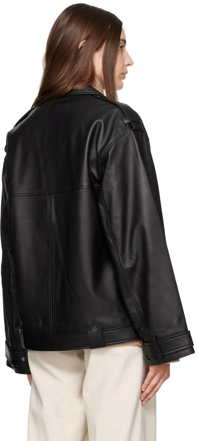 CAMILLA AND MARC Black Saphia Leather Jacket