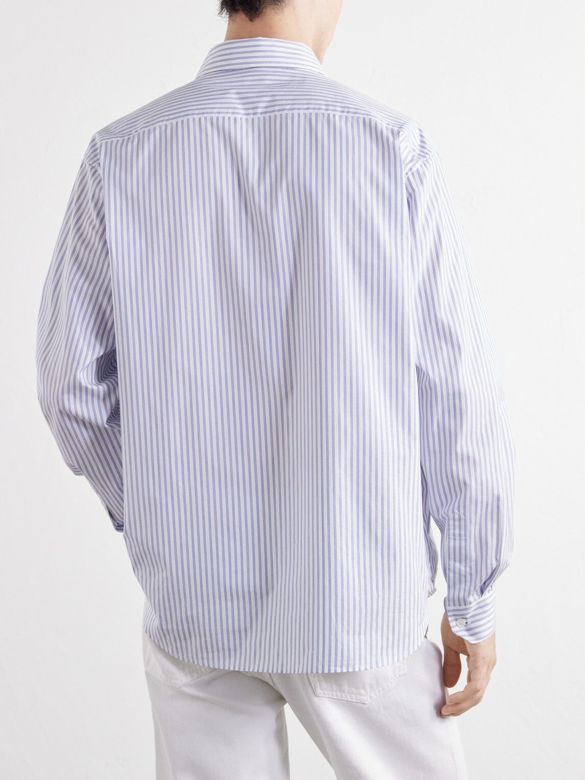 TOTEME - Striped Cotton-Poplin Shirt - Blue