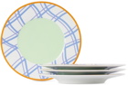 Misette Blue Grid Salad Plate Set, 4 pcs