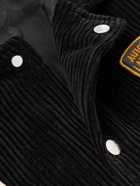 Rhude - Lamborghini Logo-Appliquéd Leather and Wool Bomber Jacket - Black