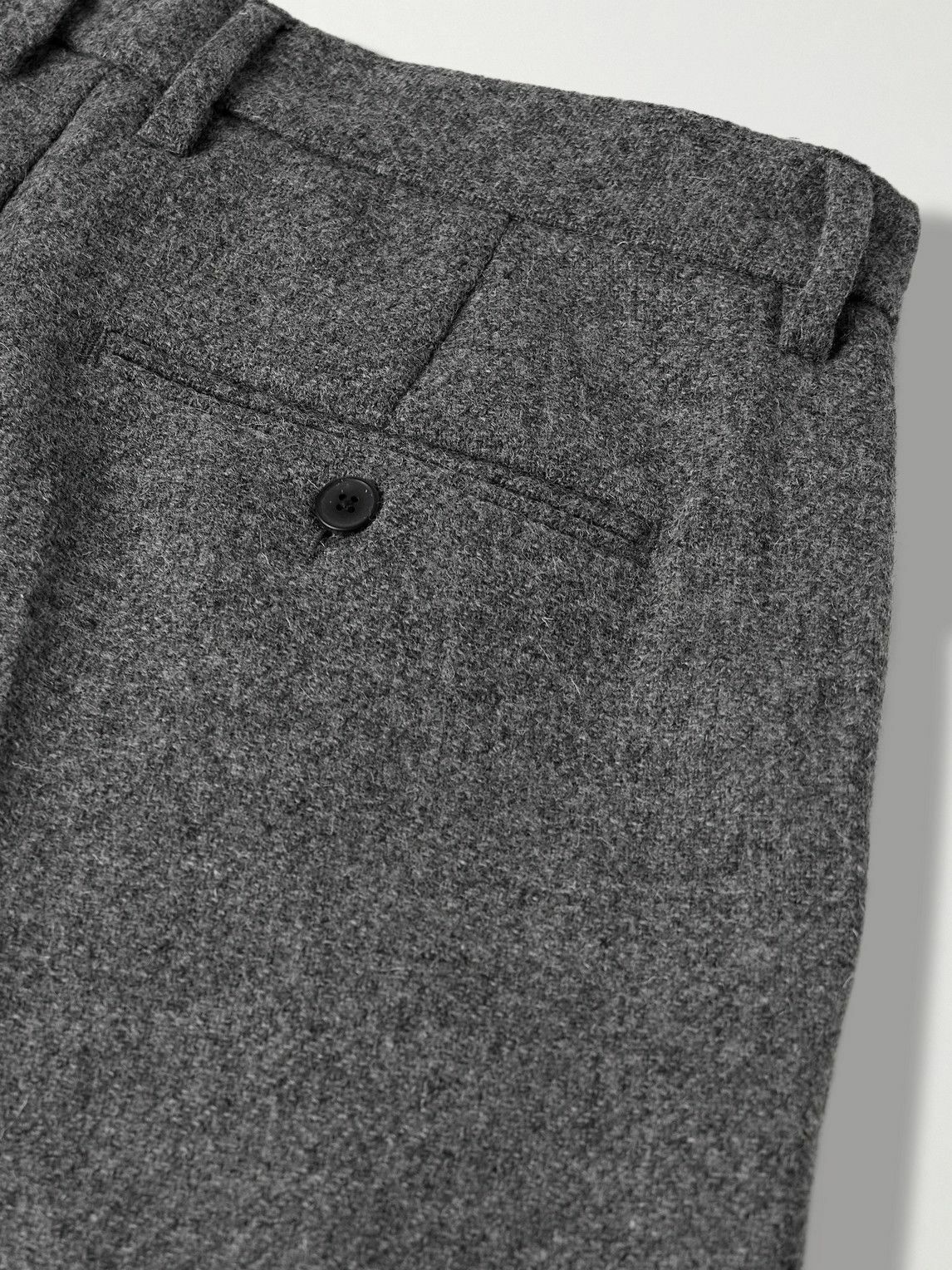 Portuguese Flannel - Straight-Leg Pleated Wool Suit Trousers - Gray
