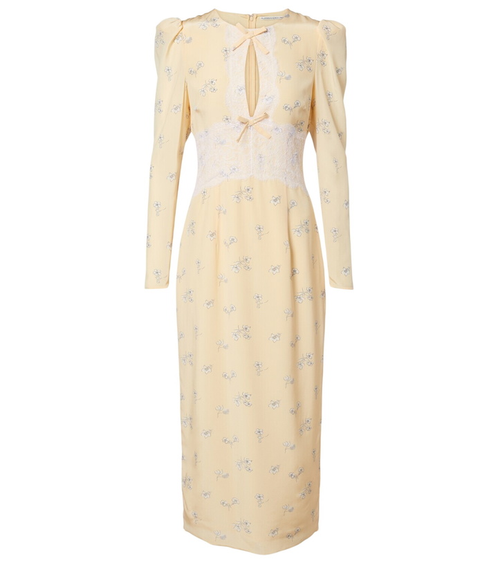 Photo: Alessandra Rich Lace-trimmed floral silk midi dress