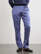 TOM FORD - Printed Silk-Blend Satin Pyjama Trousers - Purple