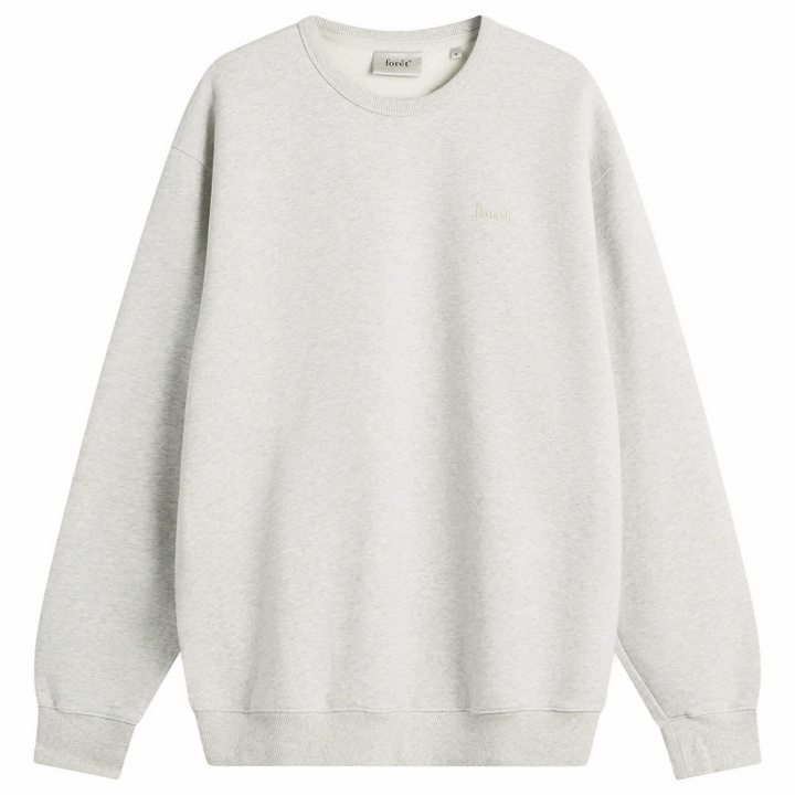 Photo: Foret Men's Noon Crew Neck Sweatshirt in Snow Melange