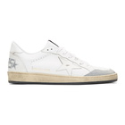 Golden Goose White and Grey Ball Star Sneakers