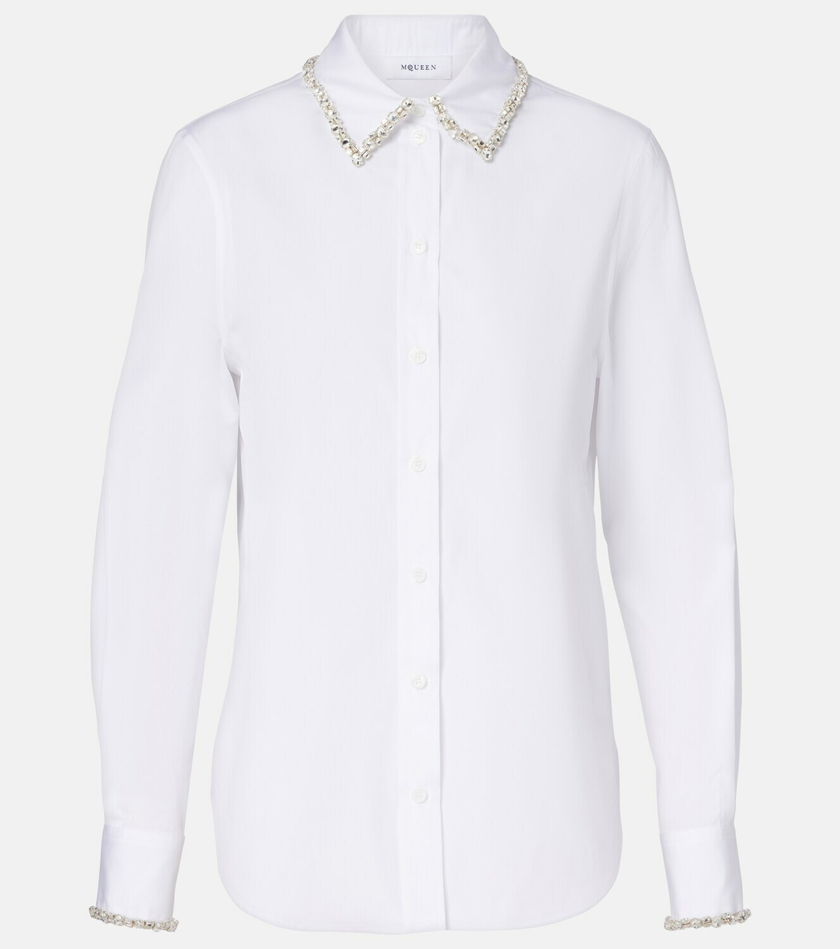 McQueen Embellished cotton poplin shirt