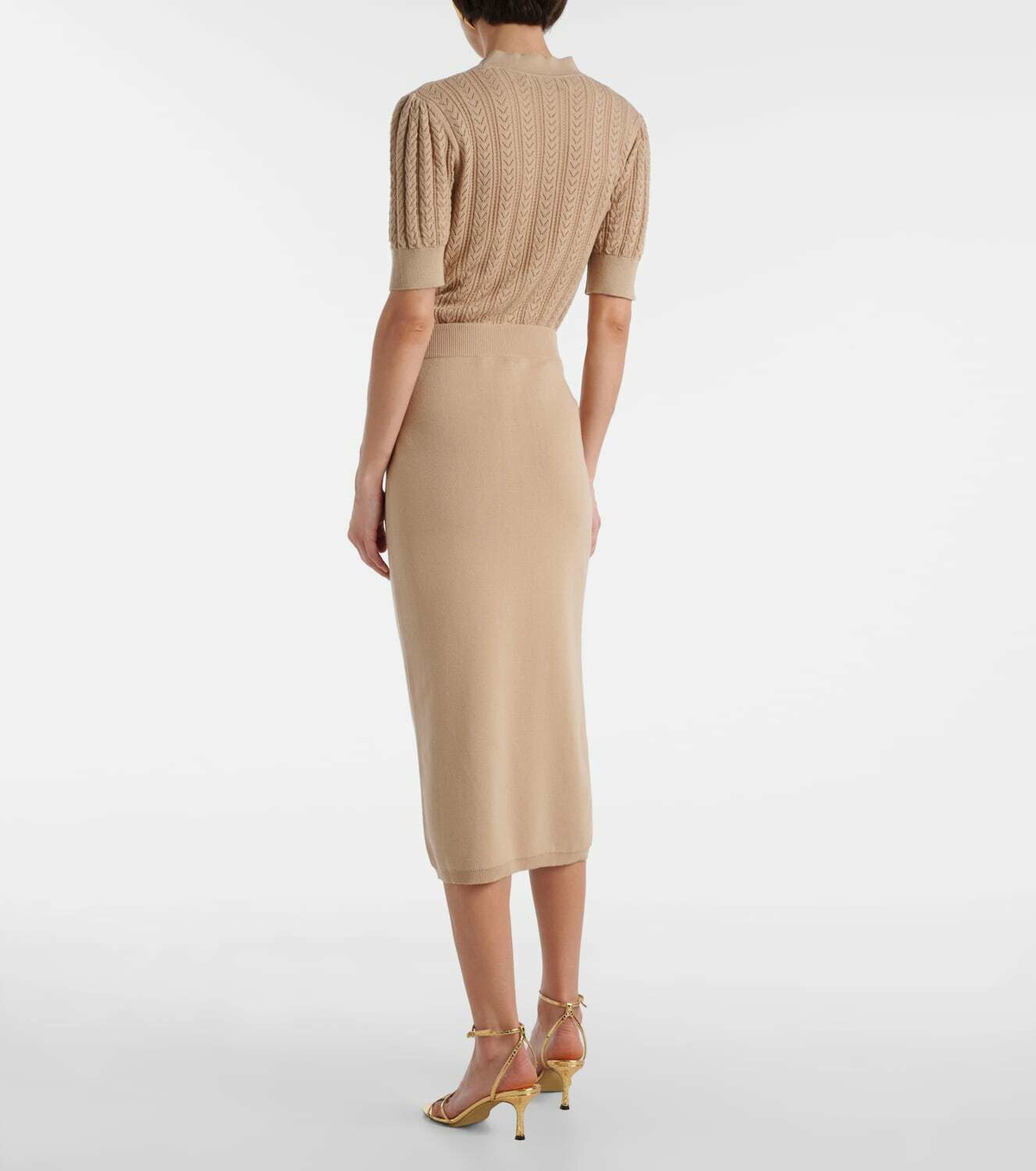 Alessandra Rich Cotton and cashmere pencil skirt