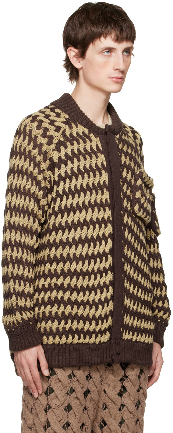Isa Boulder Beige & Brown Tinybasket Cardigan