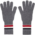 Thom Browne Online Exclusive Grey Merino RWB Stripe Gloves