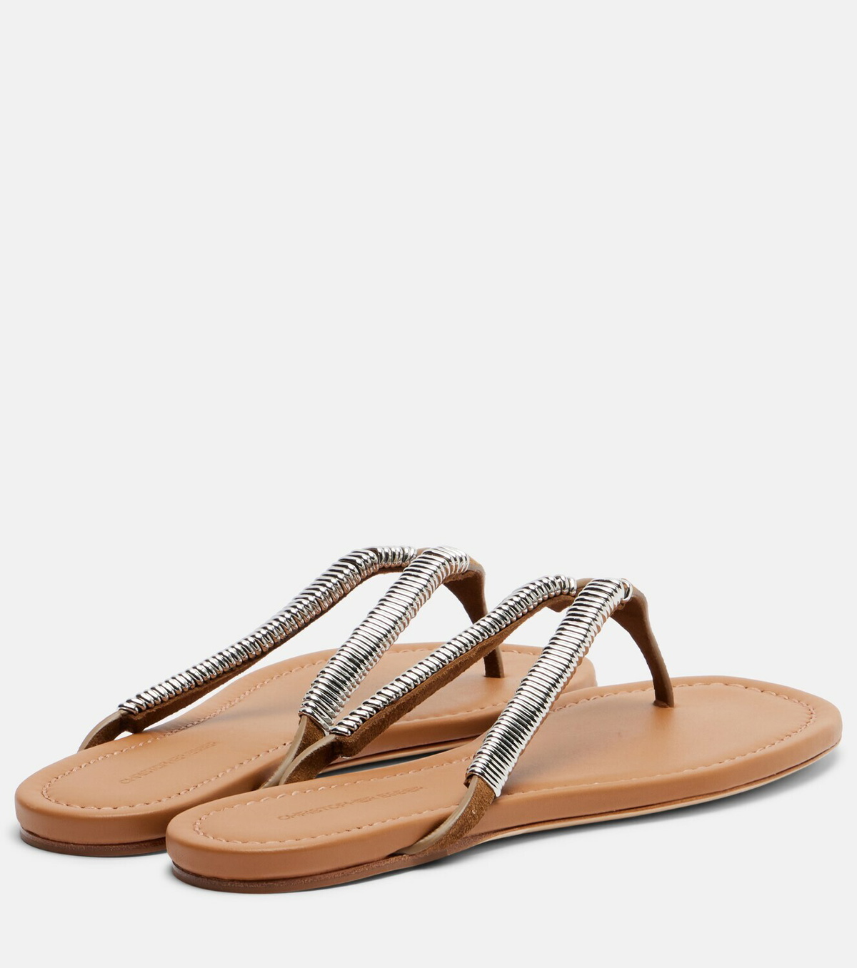 Christopher Esber Frida embellished suede thong sandals