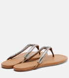 Christopher Esber Frida embellished suede thong sandals