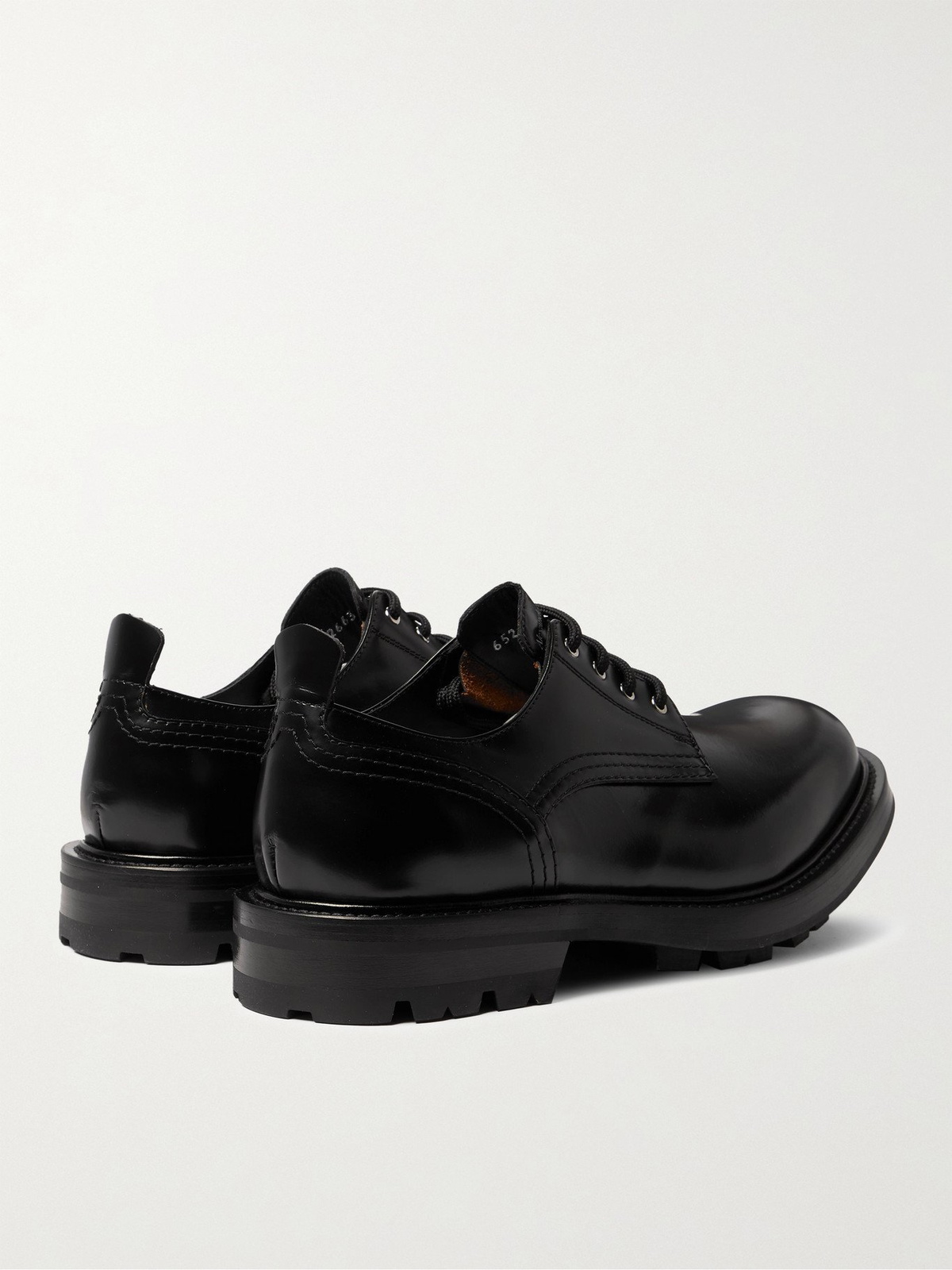 ALEXANDER MCQUEEN Spazzolato Leather Derby Shoes Black