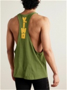 Y,IWO - Strong Logo-Print Cotton-Jersey Tank Top - Green