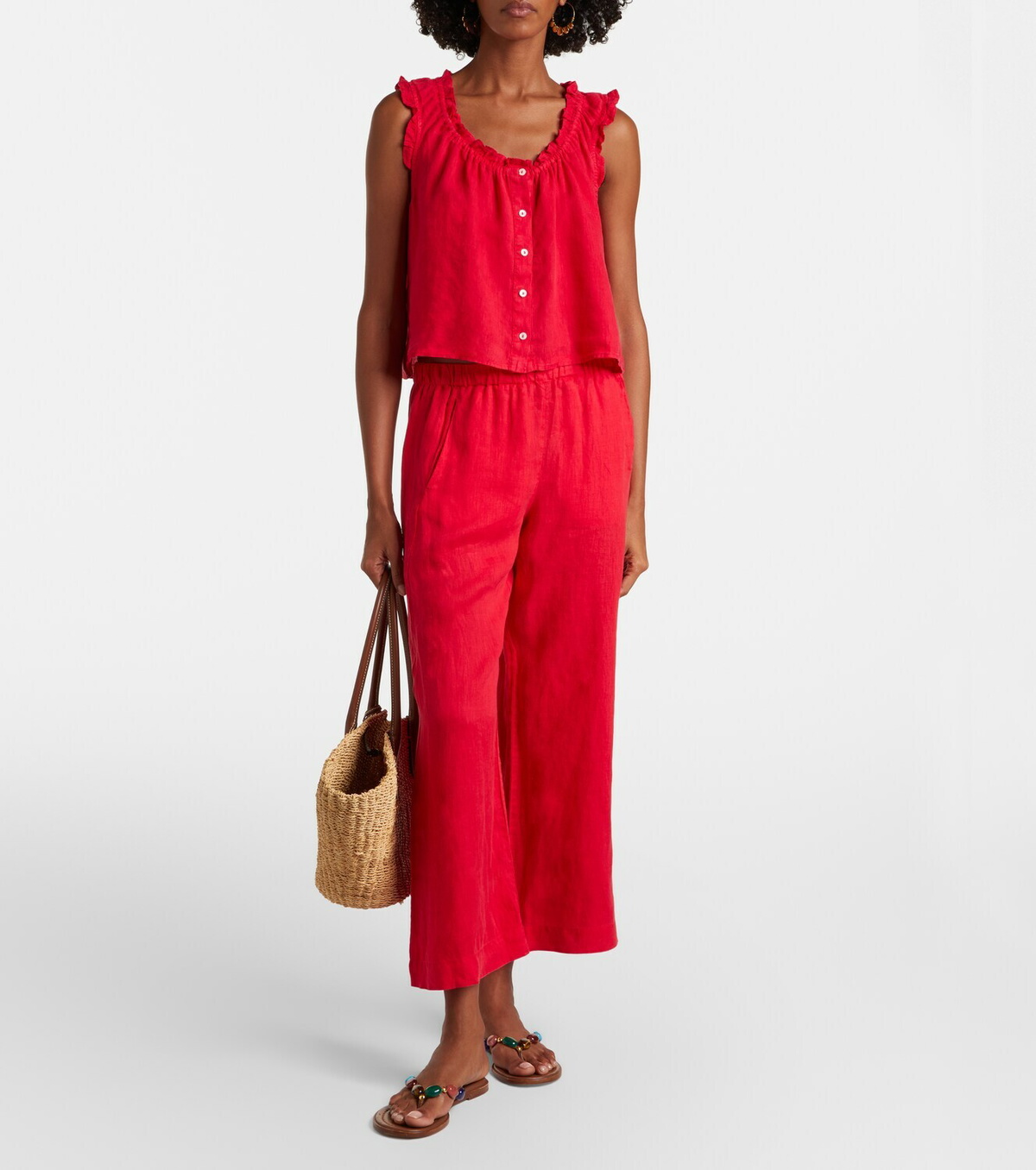 Velvet Lola linen wide-leg pants