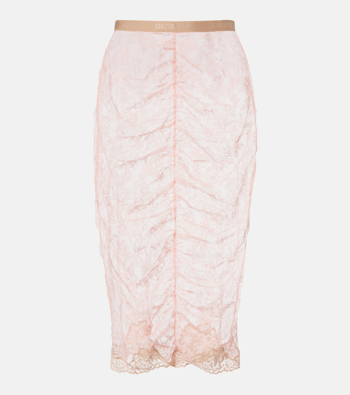 Valentino Floral sheer lace midi skirt