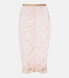 Valentino Floral sheer lace midi skirt