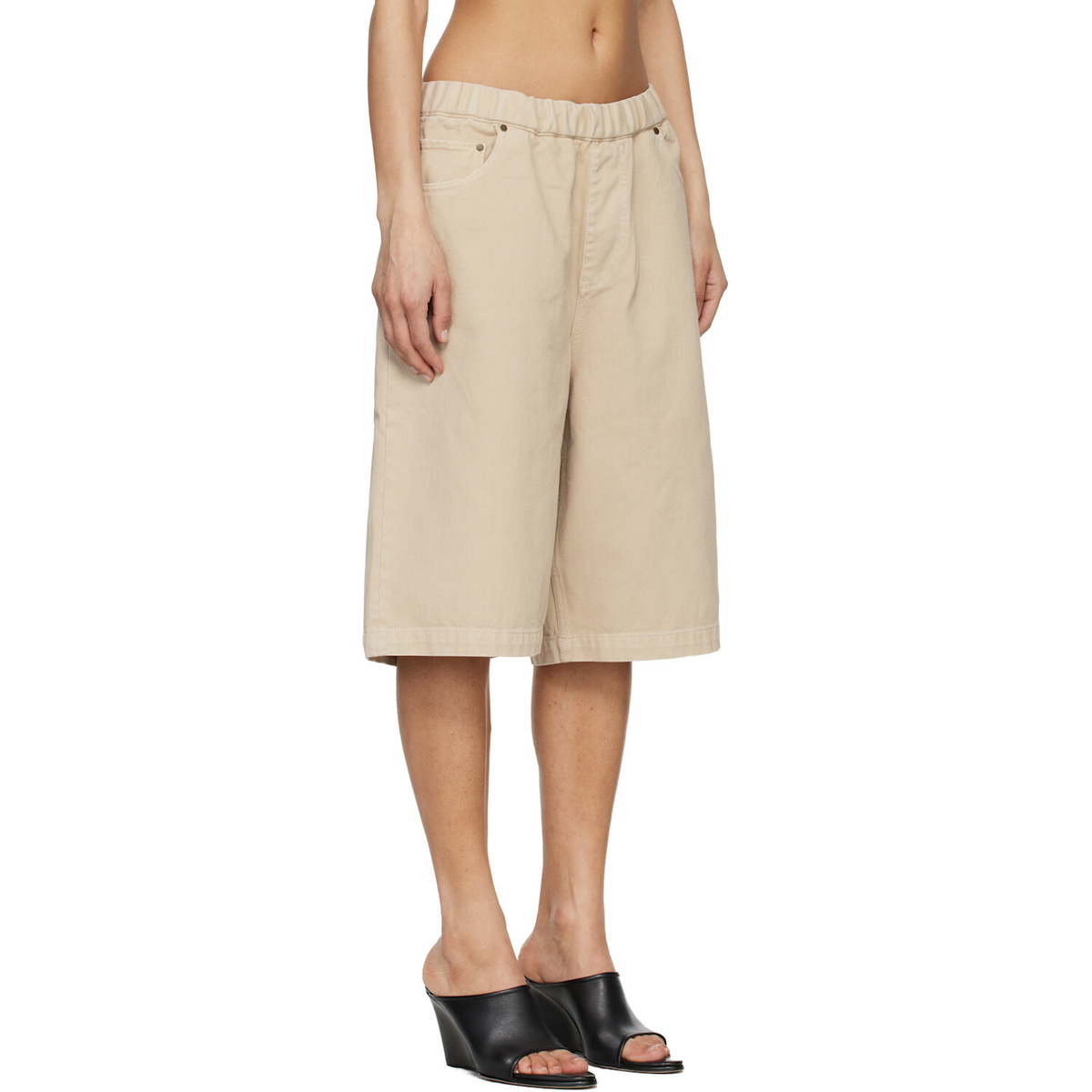 Entire Studios Beige Spar Denim Shorts