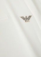 Emporio Armani Logo-embroidered Piqué Cotton Polo Shirt White