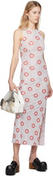 Eckhaus Latta White & Red Duet Maxi Dress