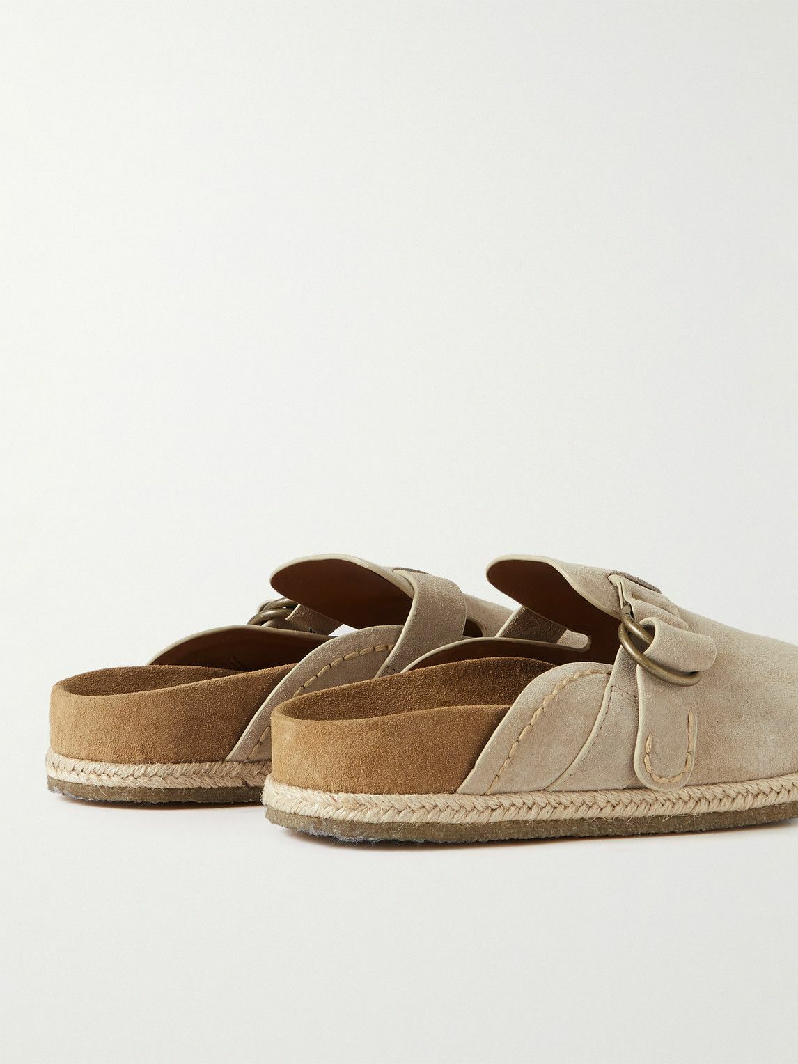 Polo Ralph Lauren - Turbach Jute-Trimmed Suede Clogs - Neutrals