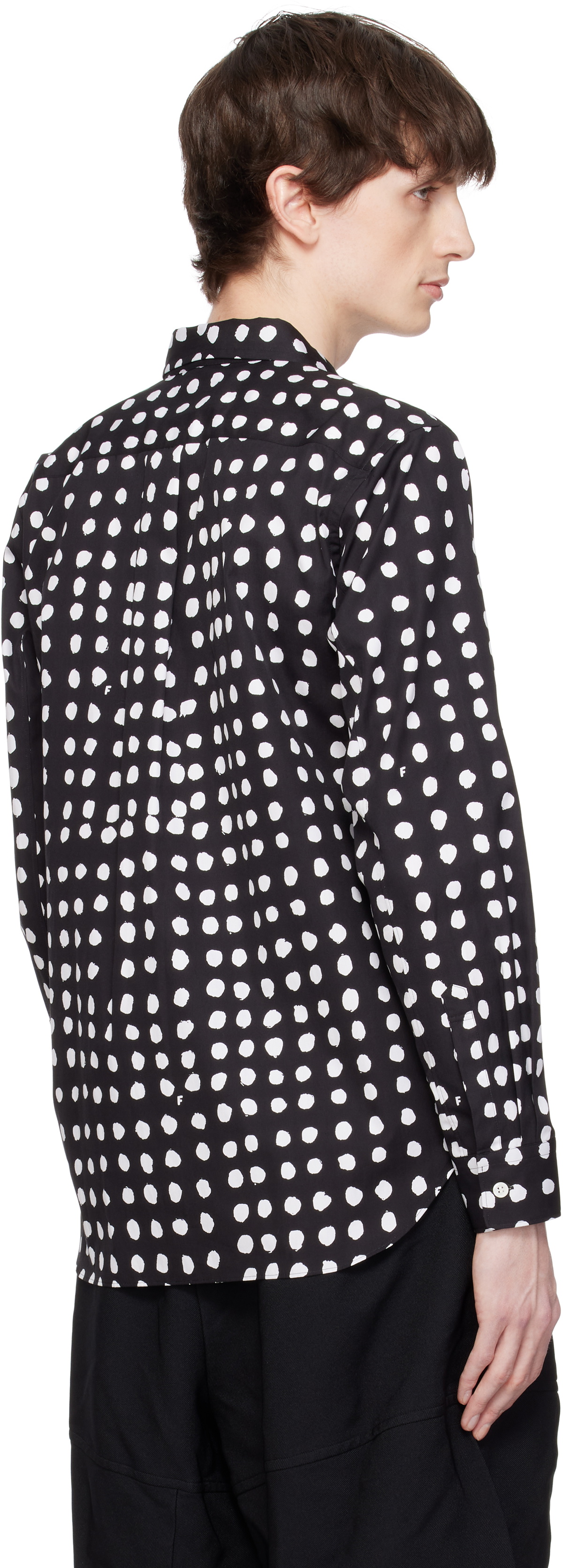 Black Comme des Garçons Black & White Cotton Broad Shirt