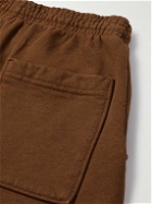 Total Luxury Spa - Tapered Printed Cotton-Jersey Sweatpants - Brown