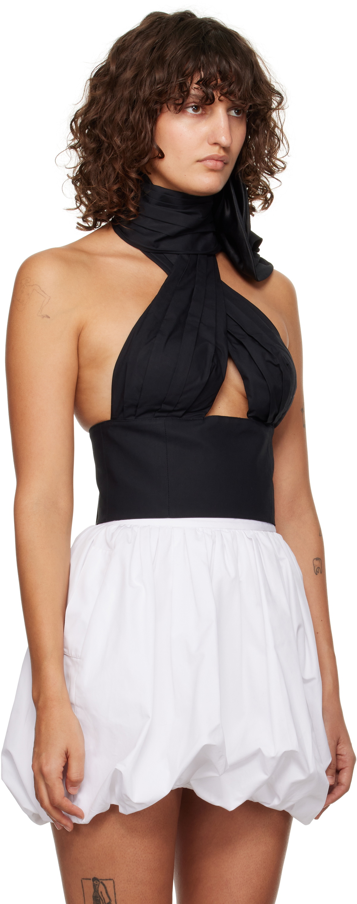 Black Dress Corsage Halter Dress AREA Black Flower Corsage Halter Top AREA