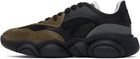 Moschino Black & Khaki Teddy Sneakers