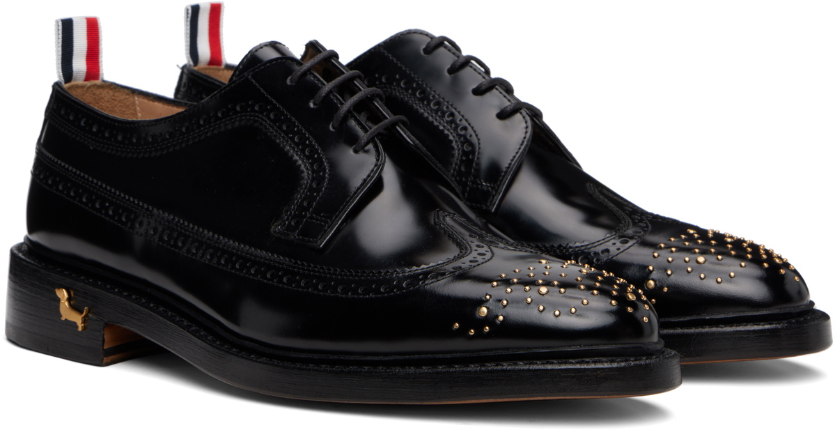 Thom Browne Black Spazzolato Leather Longwing Brogues