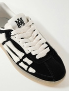 AMIRI - Pacific Bones Appliquéd Suede and Full-Grain Leather Sneakers - Black
