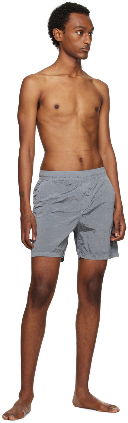 Stone Island Gray Metallic Swim Shorts Stone Island