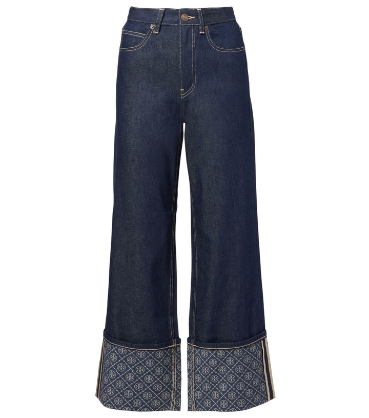 Photo: Tory Burch Monogram wide-leg jeans