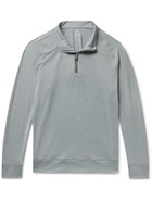 G/FORE - Luxe Staple Mid Mélange Tech-Jersey Half-Zip Golf Top - Gray